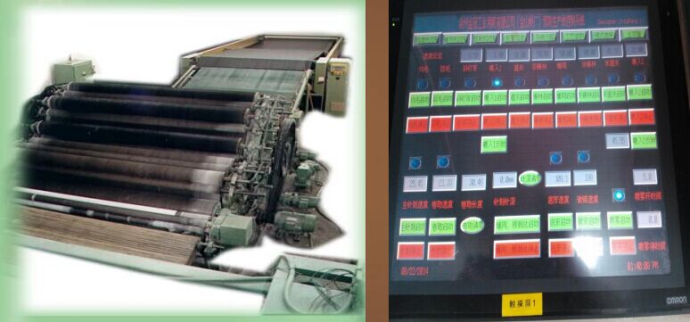 Computer automatic control of fiber carding and laying machine